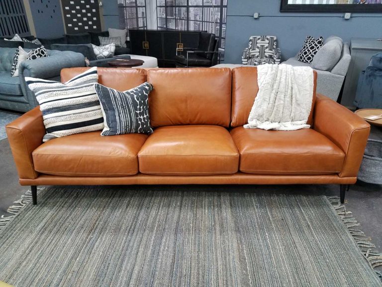 Furniture Outfitters Cognac Leather Sofa