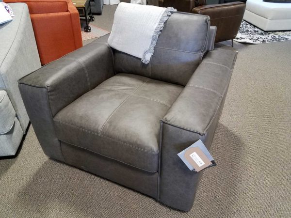 Grey Leatherette Armchair