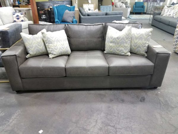 Grey Leatherette Couch