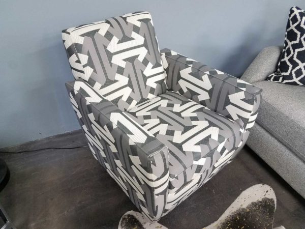 Grey Print Swivel Chair